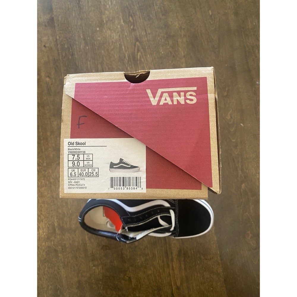 Vans Old Skool Black White Sneakers Mens 7.5 Womens 9 VN000D3HY28 - Picture 4 of 5